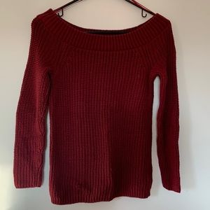 Maroon off the shoulder sweater
